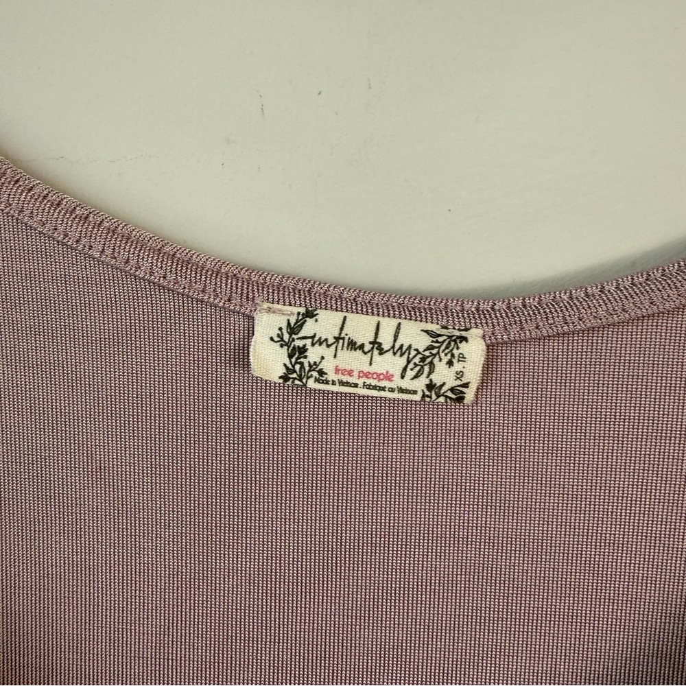 Free‎ People Intimately Bell Sleeve Babydoll Peplum Top Mauve XS - Picture 2 of 6